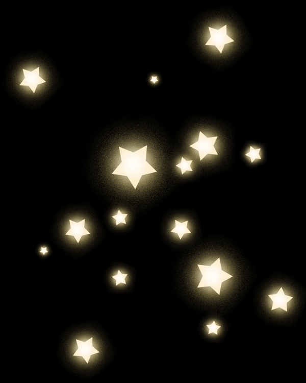 手绘发光的星星