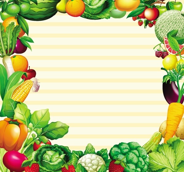 蔬菜水果插图框架设计