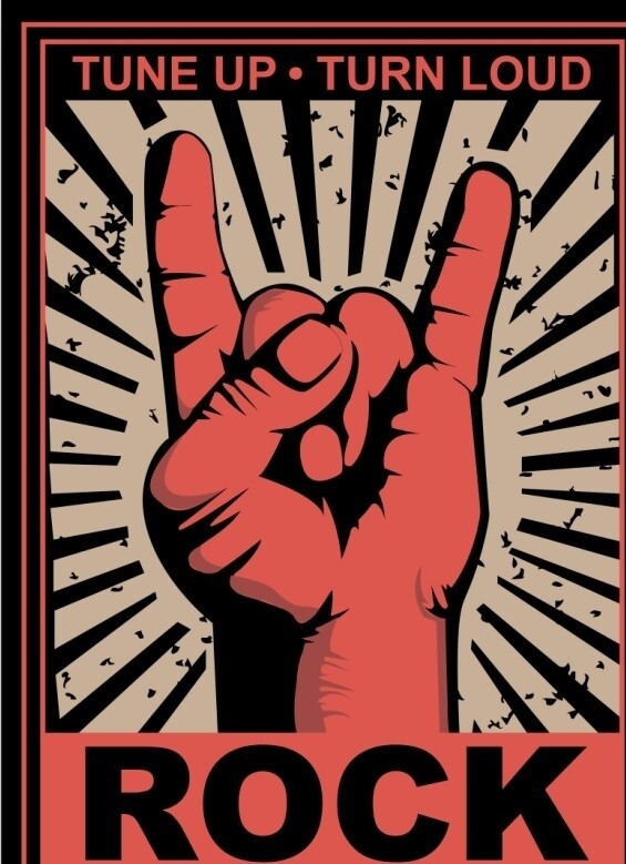 rock红色手指矢量图片