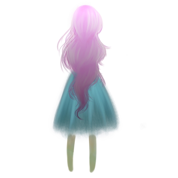 粉色發(fā)型少女裝飾元素