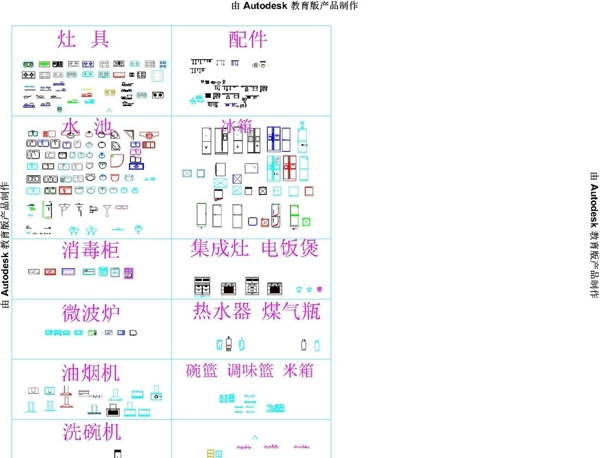 廚房CAD圖庫圖片