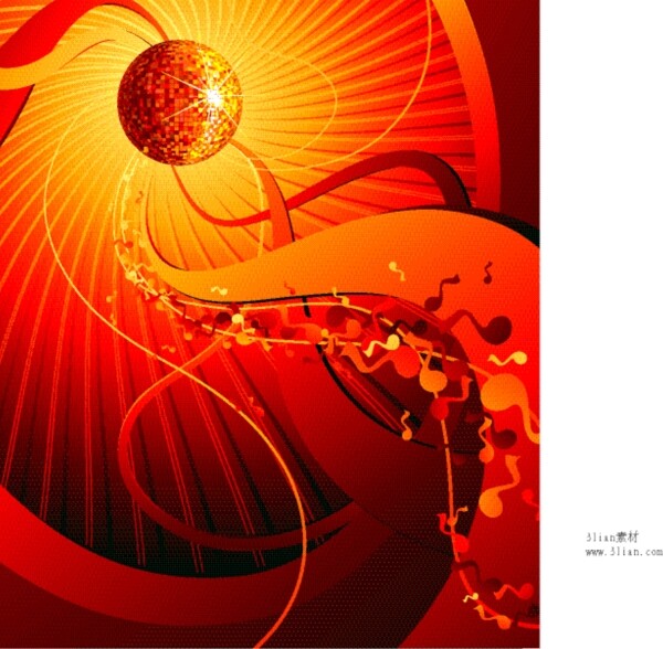紅色彩帶球與花紋