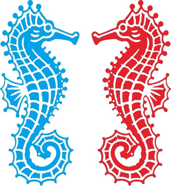 海马卡通矢量素材