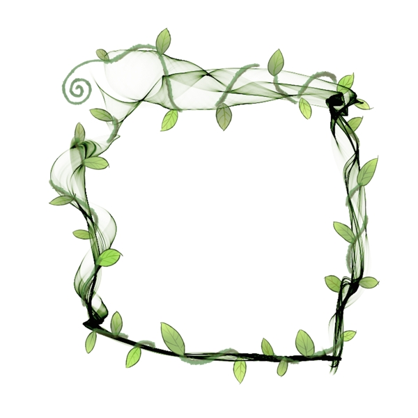 原创绿色植物边框缠绕边框可商用元素