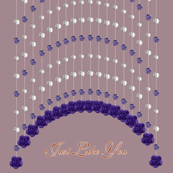 紫色玫瑰花珠帘图片