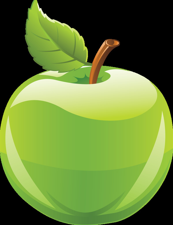 手绘绿色苹果图片免抠png透明图层素材