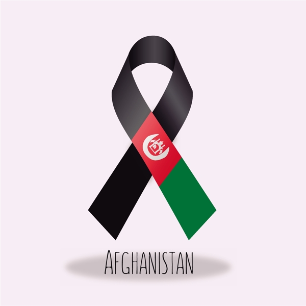 阿富汗国旗丝带设计