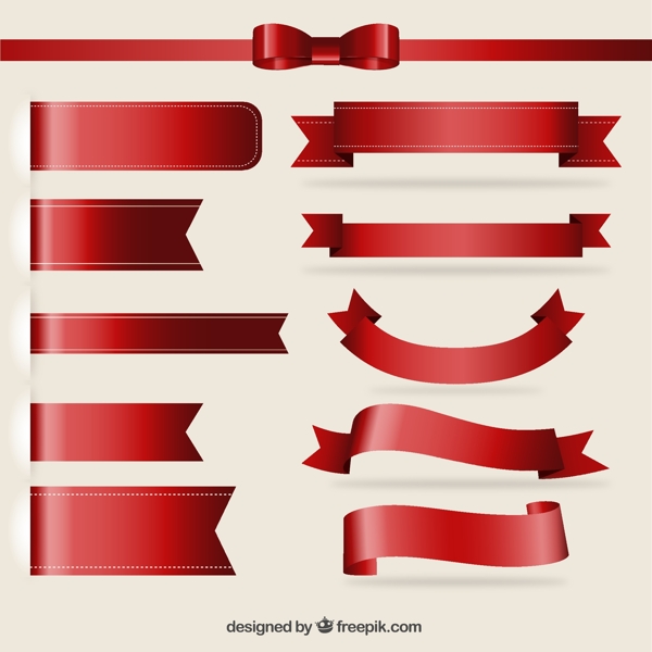 红色丝带设计