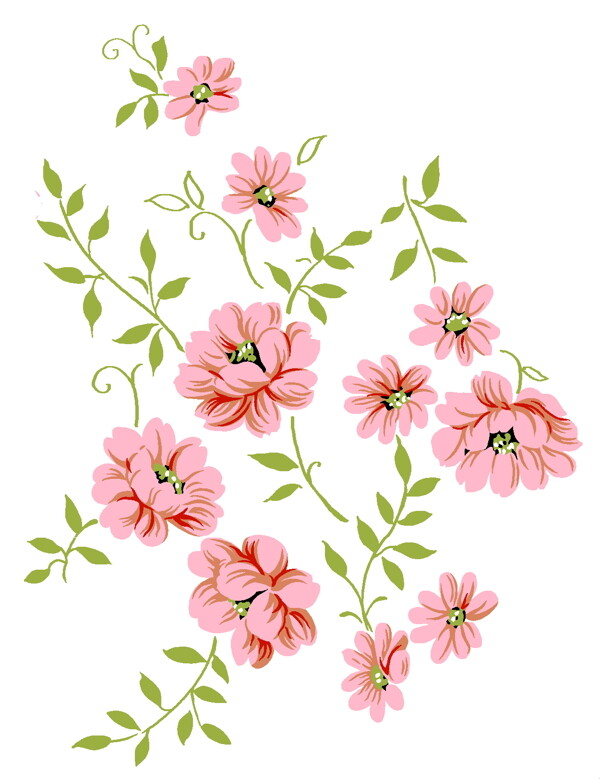 花草插圖花紋圖案0216