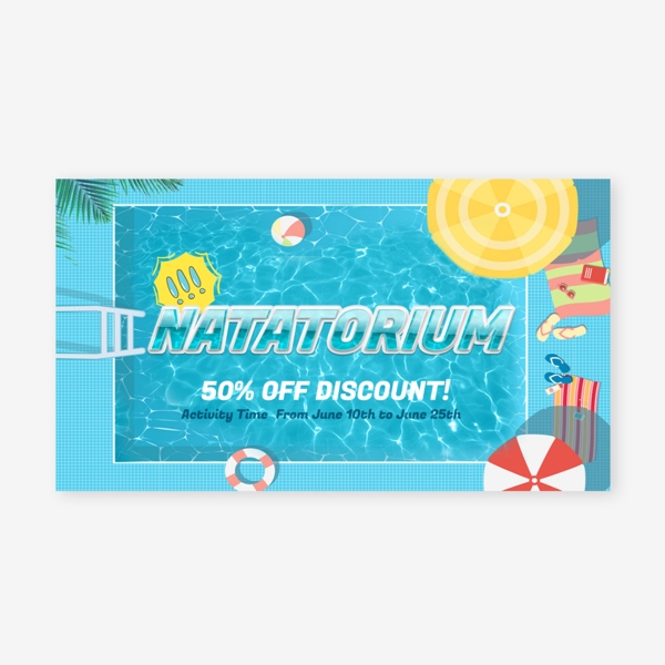 现代海报与凉爽的气氛游泳馆和简单的字体