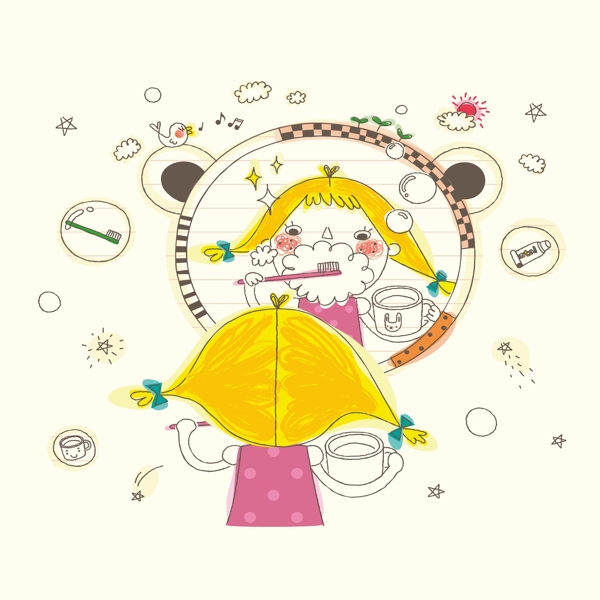 印花矢量圖T恤圖案圖文結(jié)合可愛卡通卡通人物免費(fèi)素材