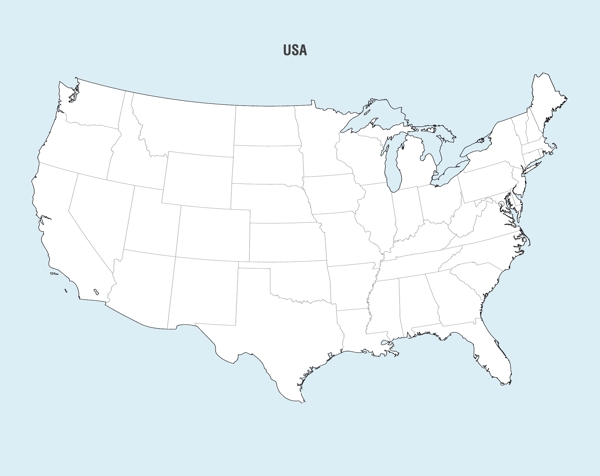 美国地图矢量