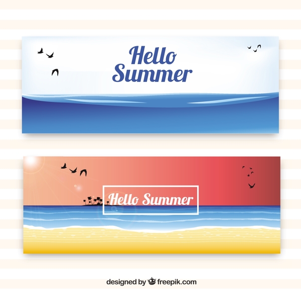 海灘的夏季旗幟