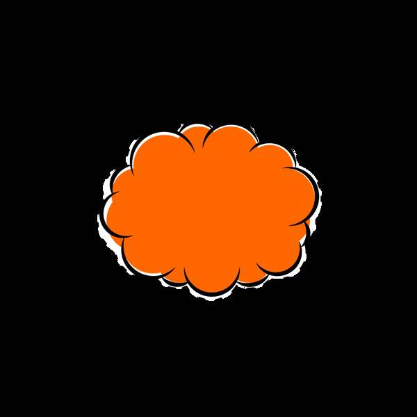 橙色黑色爆炸波普风对话框元素图案
