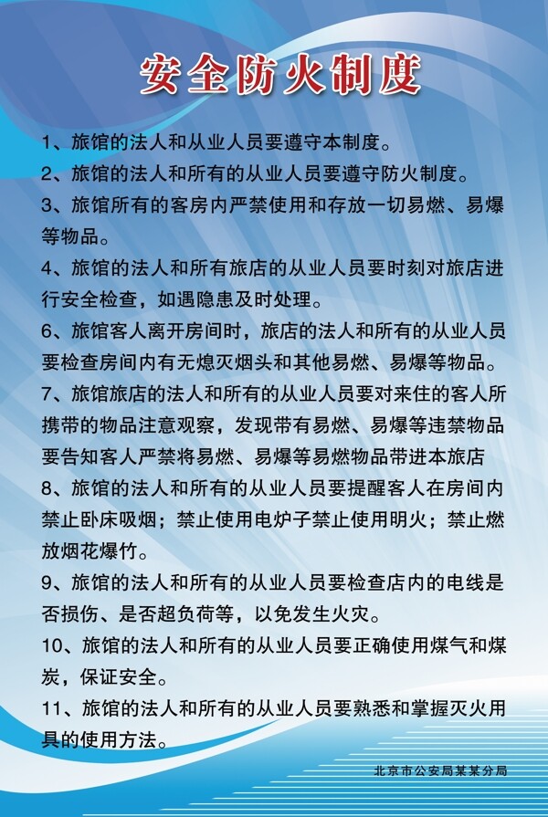 安全防火制度展板圖片