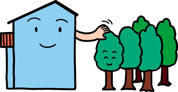 房屋與綠化漫畫圖片