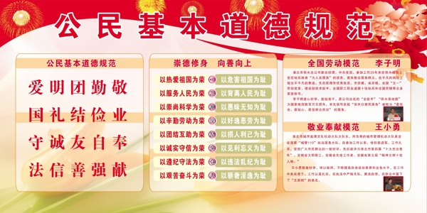 公民基本道德规范展板图片