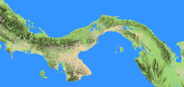 巴拿马地形图