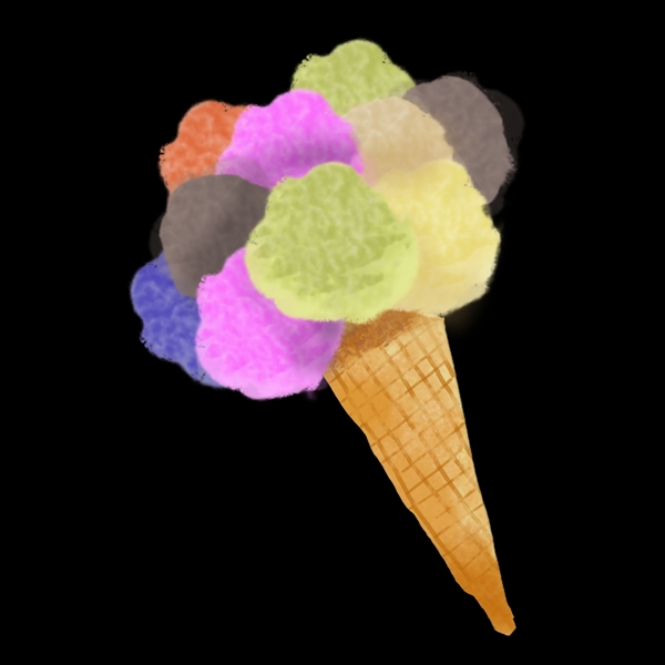 彩色冰淇淋png素材