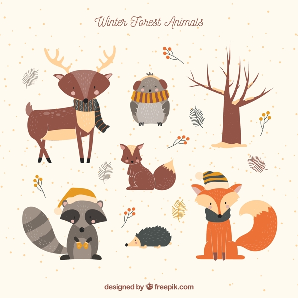6款创意冬季森林动物