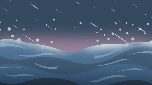 藍(lán)色海洋上的斜織的雨點星空背景