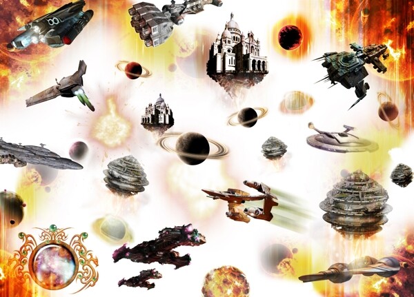 星际大战飞碟梦幻主题封面设计图片