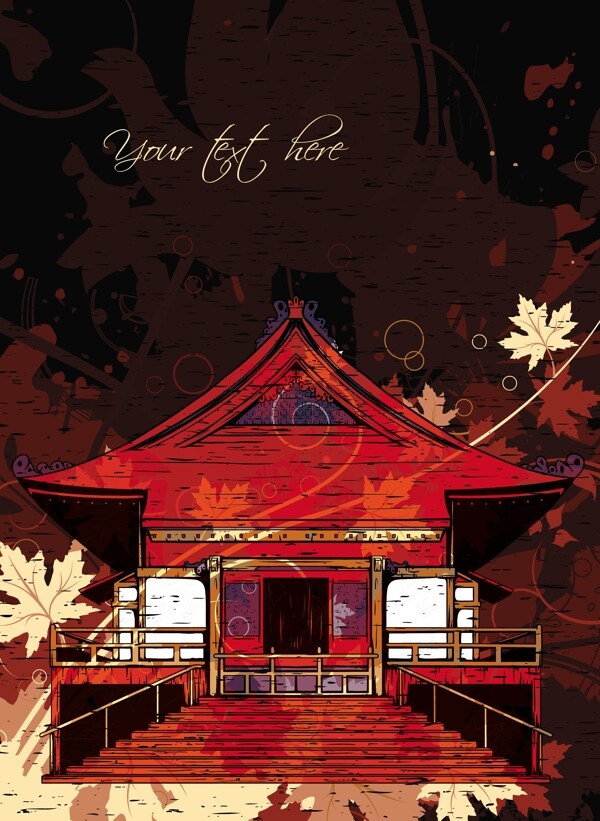 矢量垃圾背景花寺