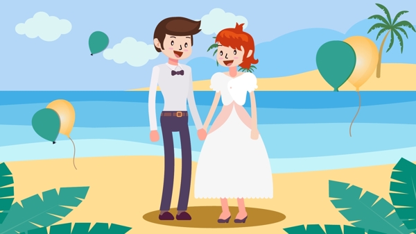 婚禮卡通矢量插畫