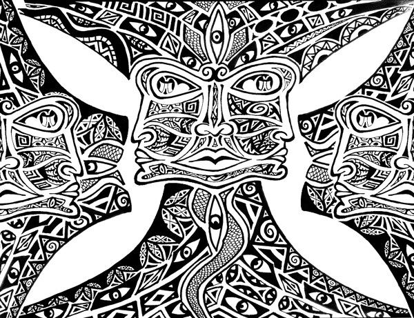 素描線描人物圖圖片