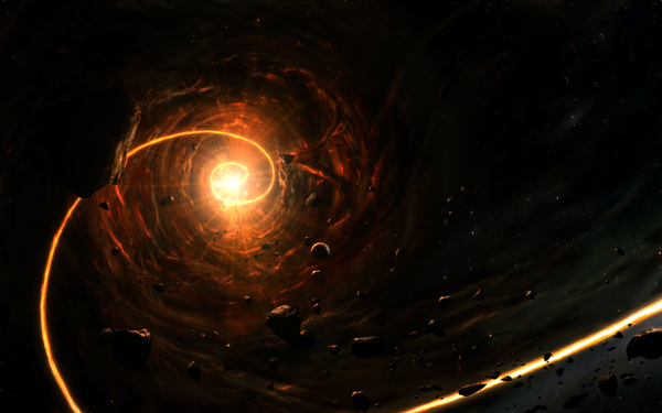 黑色時空隧道唯美星空背景