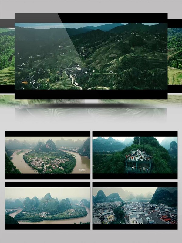 4K航拍广西桂林城市风光视频素材
