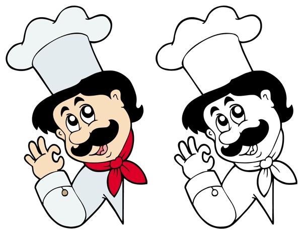 卡通人物的厨师06矢量