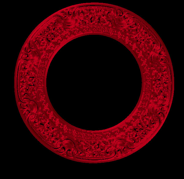紅色圓形古風(fēng)邊框