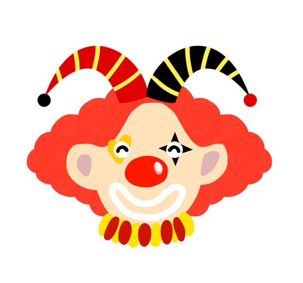 马戏团红色的小丑插画