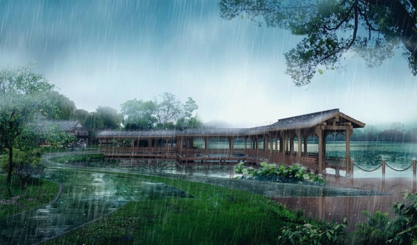 唯美動(dòng)態(tài)江南煙雨中