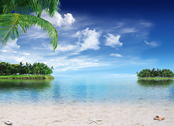 海边美景设计椰岛图片