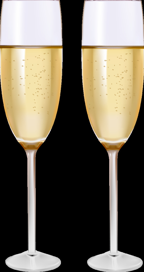 两杯香槟酒免抠png透明图层素材