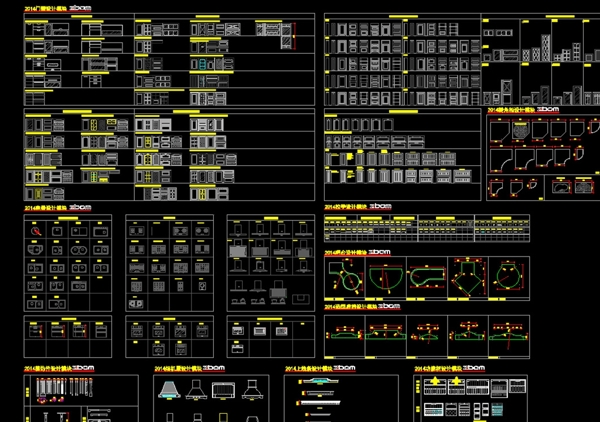 各式家具柜门CAD图块