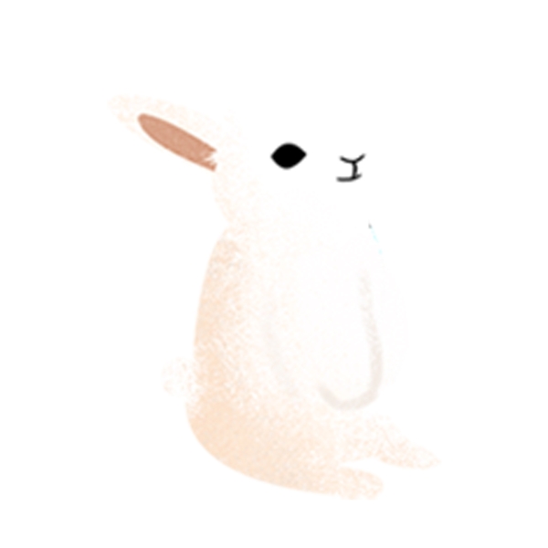 白色简约小白兔透明素材