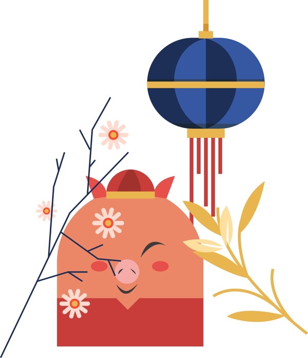 豬年大吉新春快樂元素