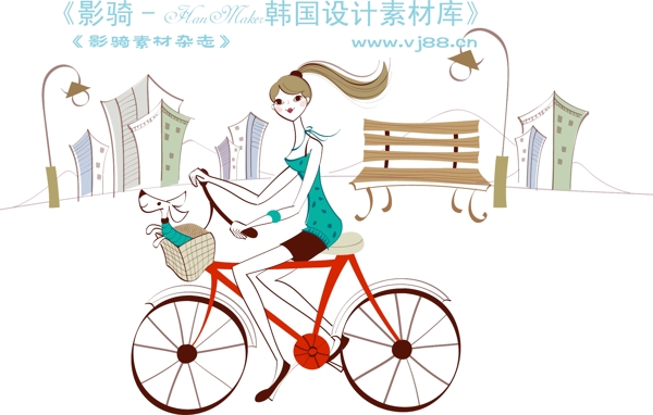 城市時尚生活矢量人物AI0210
