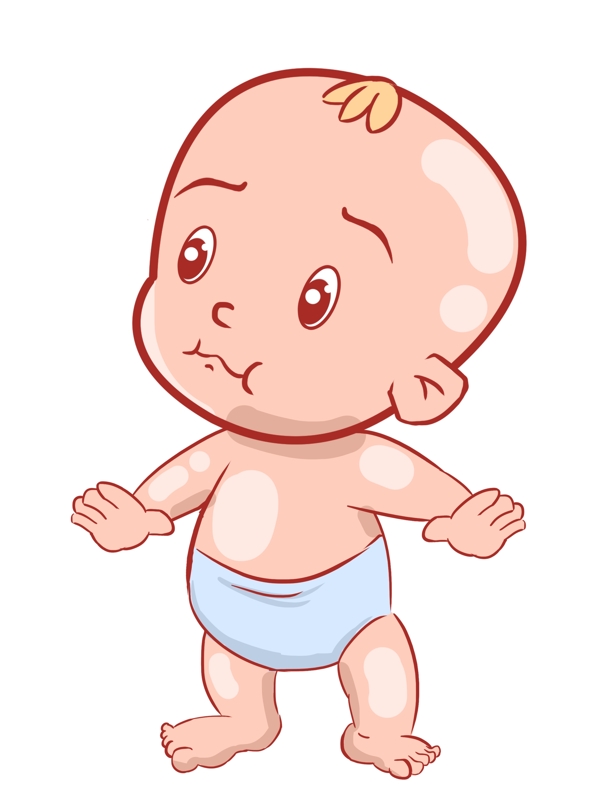 哭泣的婴儿装饰插画