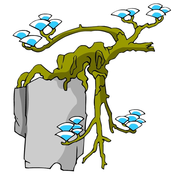 樹木古典插畫