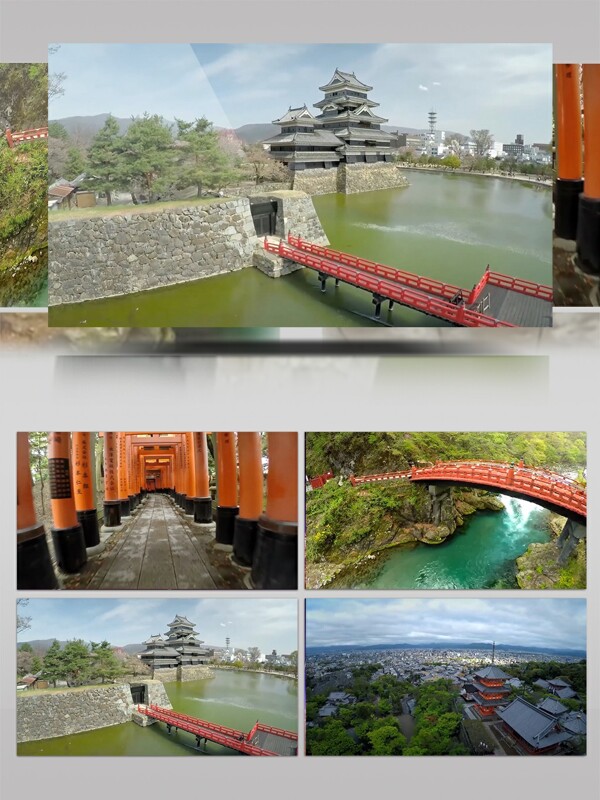 日本美丽风景区建筑实拍素材