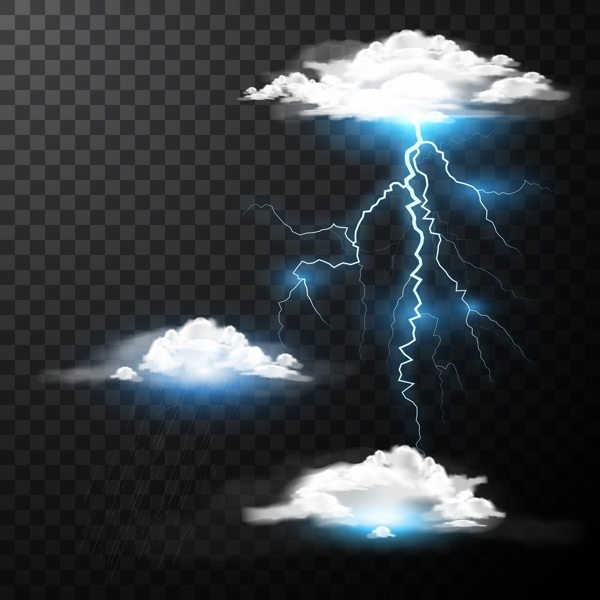 云與閃電素材