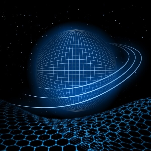 现代线条科技蓝色网状发光地球