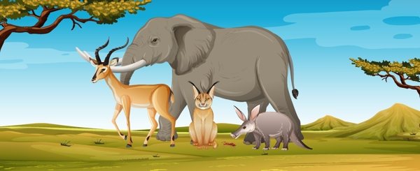 卡通野生动物图片