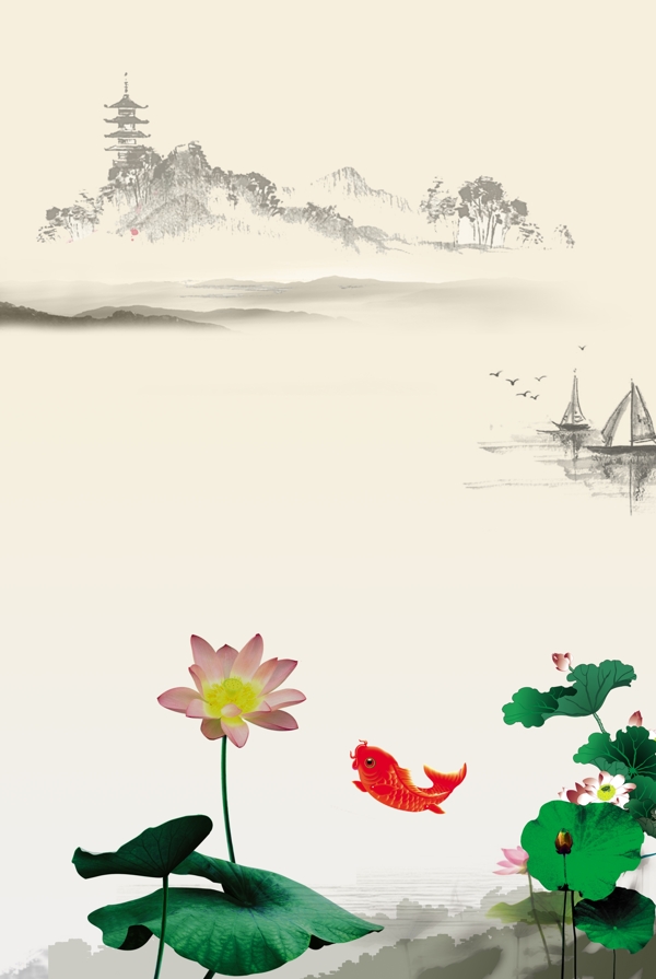 中國風(fēng)荷花