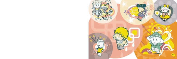 小男孩卡通背景矢量素材