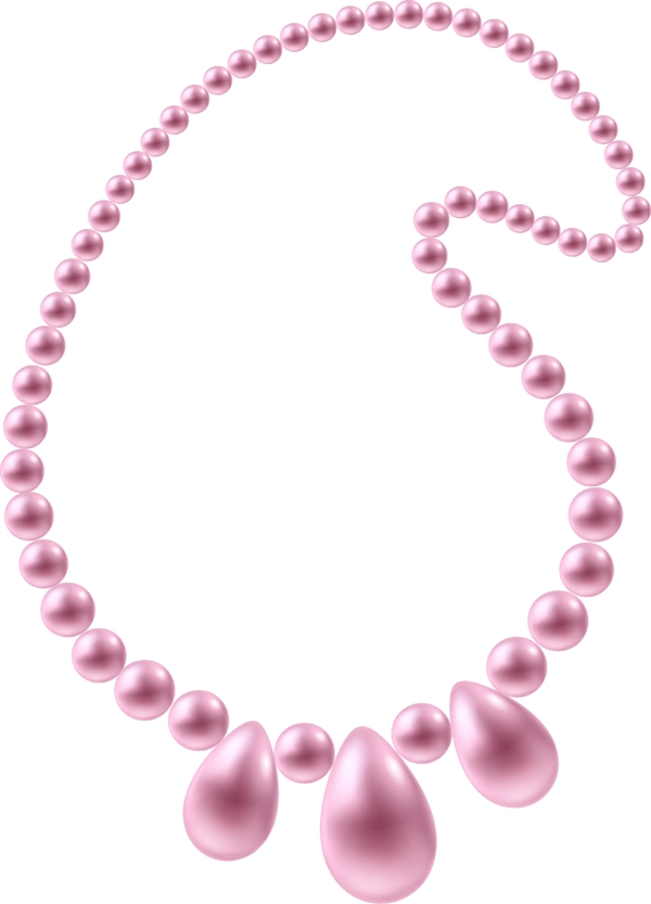 漂亮粉色珍珠项链矢量图